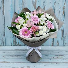 Букет цветов из:  Герберы, Альстромерии и Хризантемы в Ключах