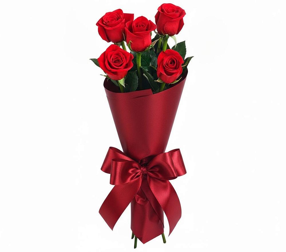 Букет 5 Красных роз Эдлесс Лав в Ключах