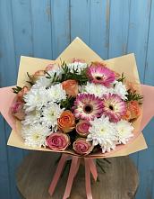 Букет цветов из:  Розы, Герберы и Хризантемы #REPLACE_PRED# Ключах