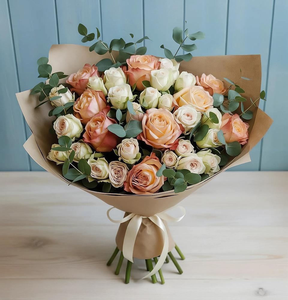 Букет цветов из: Альстромерии и Розы в Ключах