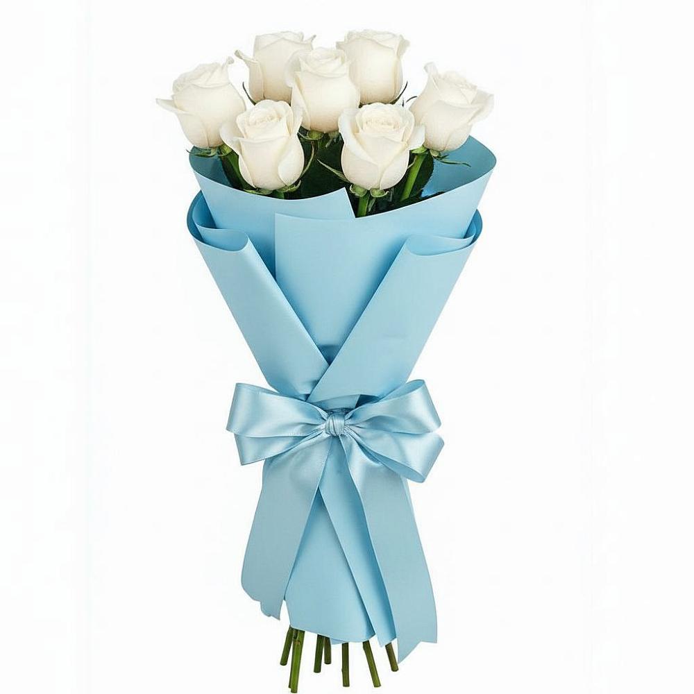 Букет 7 белых роз Проуд в Ключах