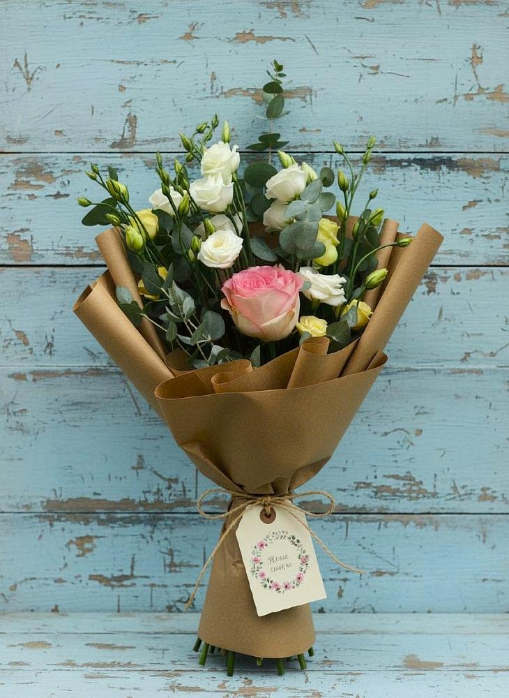 Букет цветов из: Розы и Лизиантусы в Ключах