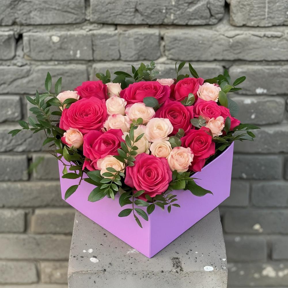 Цветочная композиция из Розы в коробке в Ключах
