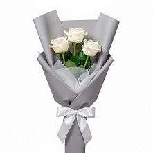 Букет 3 белые розы #REPLACE_PRED# Ключах