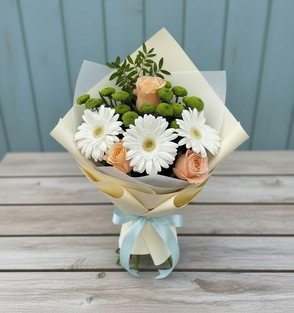 Букет цветов из: Герберы, Розы и Хризантемы в Ключах