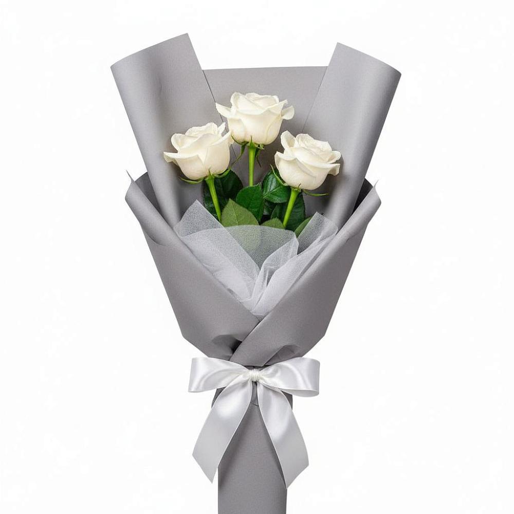 Букет 3 белые розы в Ключах