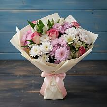 Букет цветов из:  Хризантемы, Альстромерии и Розы в Ключах