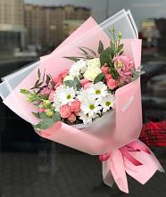Букет цветов из:  Розы, Лизиантусы и Хризантемы в Ключах