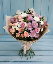 Букет цветов из:  Хризантемы, Розы и Альстромерии в Ключах