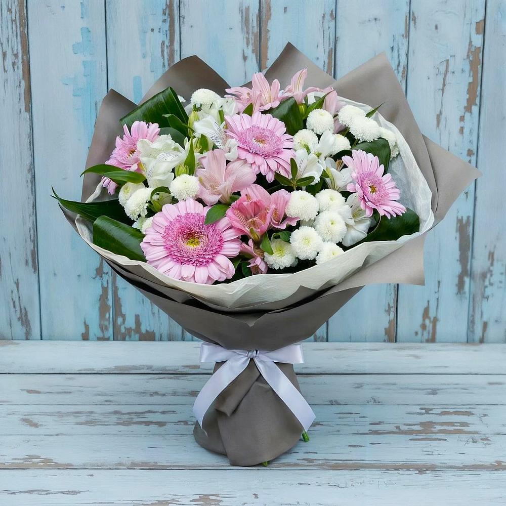 Букет цветов из: Герберы, Альстромерии и Хризантемы в Ключах