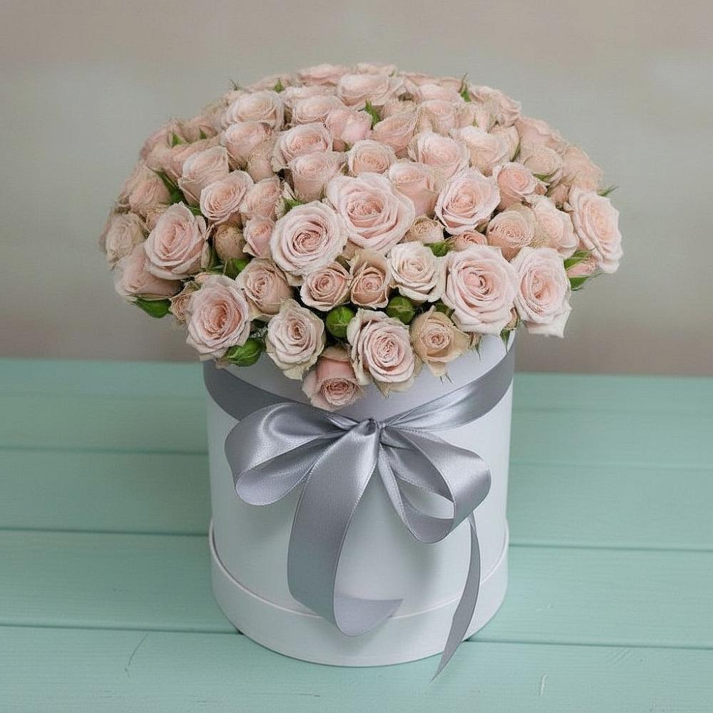 Цветочная композиция из Розы в шляпной коробке в Ключах